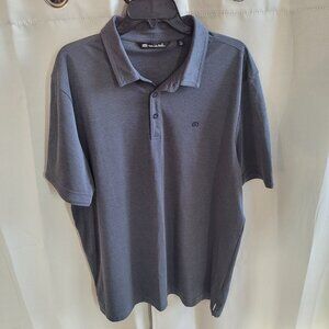 Travis Mathew Mens Polo Shirt XXL Gray Golf Pickleball Pima Cotton Blend 17248‎